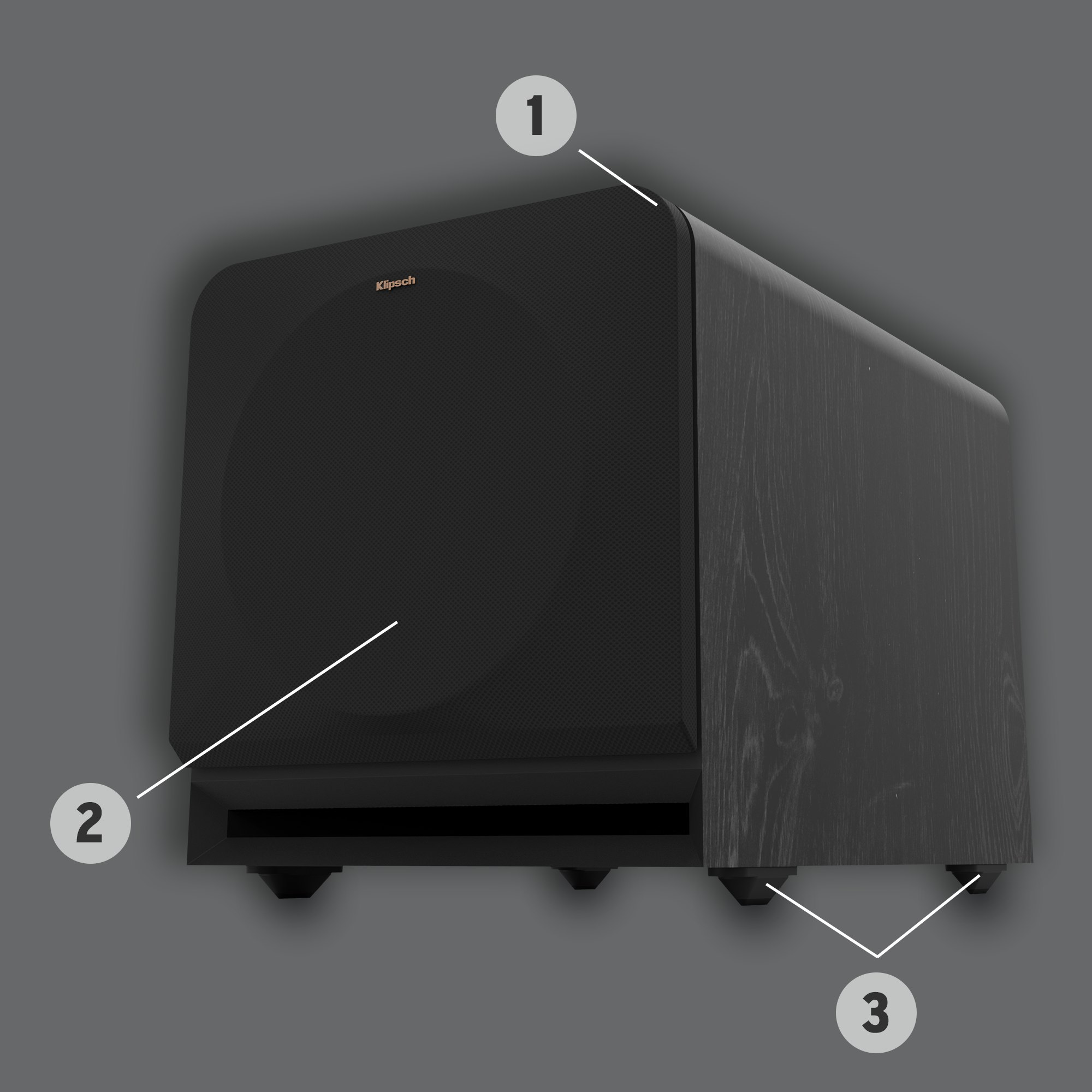 RP 1000 SW front angle view with numbered design upgrade feature callouts described in page text